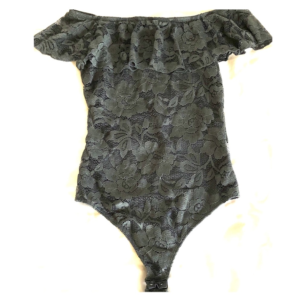 Lace off the shoulder bodysuit